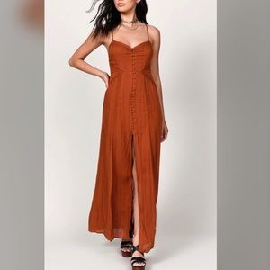 Low Back Maxi Dress- Burnt Orange